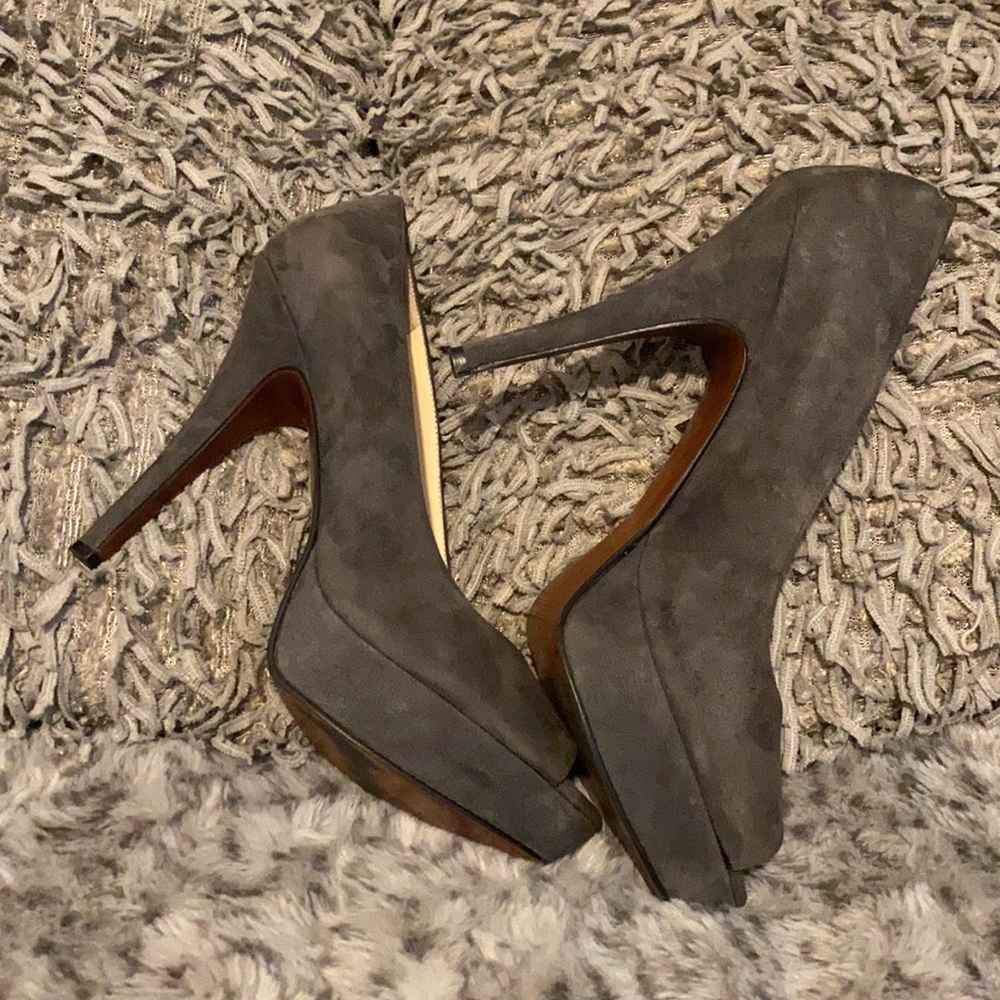 Enzo Angliolini Grey Suede Platform Open Toe Stil… - image 2